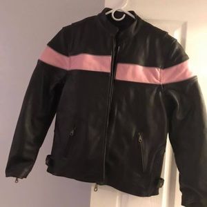 Leather motorcycle riding jacket